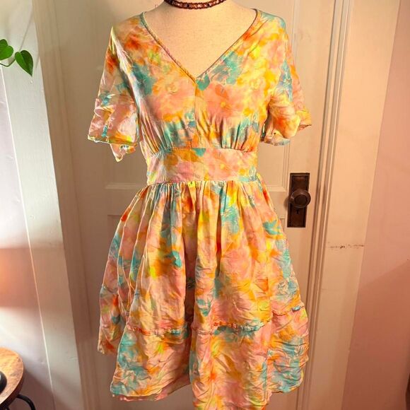 Roller Rabbit Dresses & Skirts - Roller Rabbit mini dress with floral print. Cotton and silk blend.  Size XS.